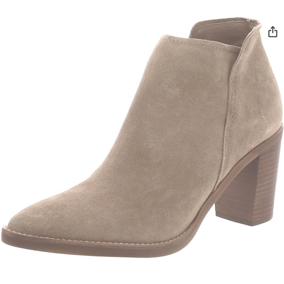 Dolce Vita Size 7 Suede Pointed Toe Heeled Ankle Mushroom Booties Boots Women's - Picture 1 of 16